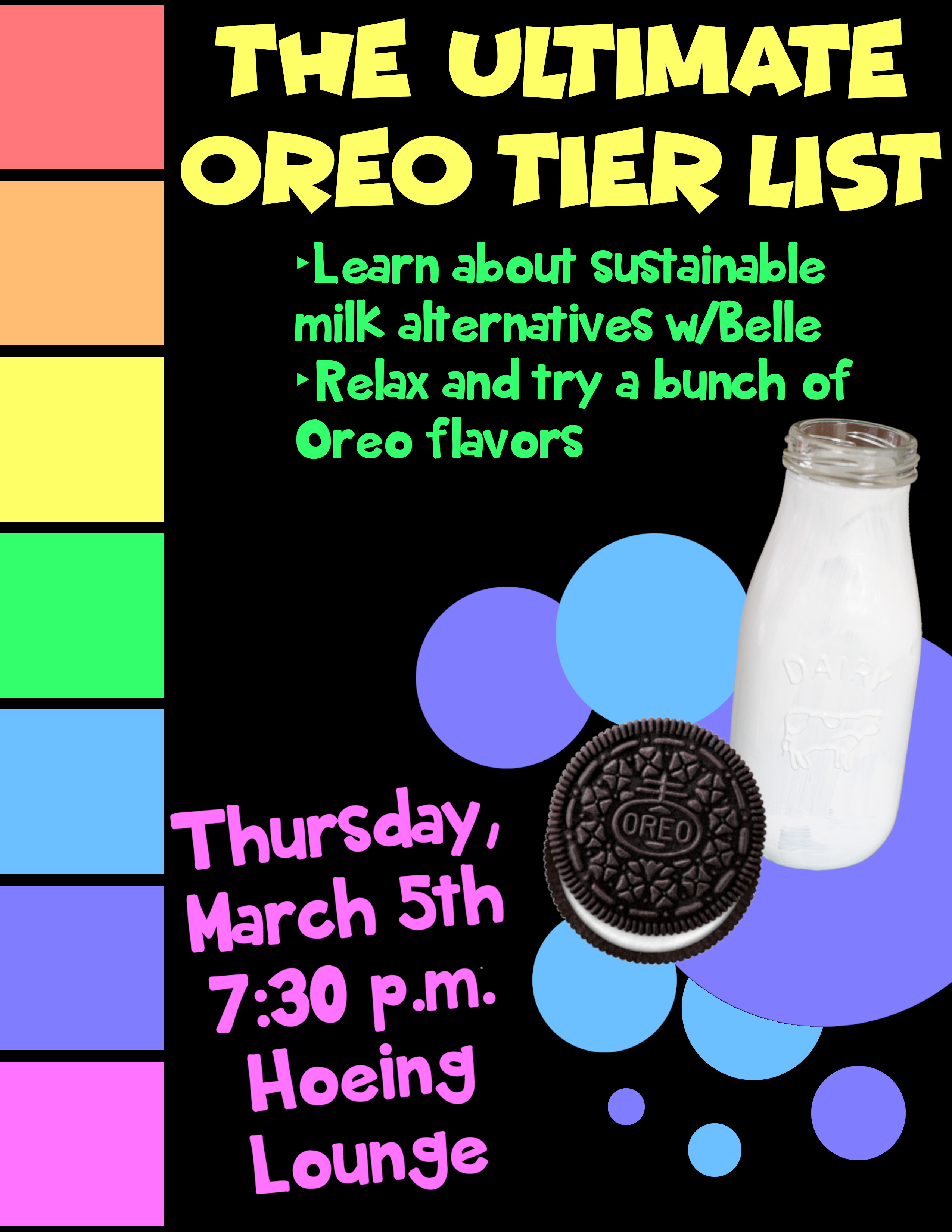 Hall program advertisement for an oreo ranking social.